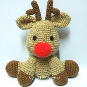 Rudolf The Reindeer - Finished Handmade Amigurumi..