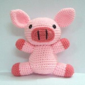 Piggy - Handmade Amigurumi Crochet Doll Home Decor..