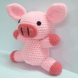 Piggy - Handmade Amigurumi Crochet Doll Home Decor..