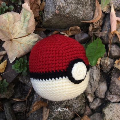 Pokemon Ball - Handmade Handcrafted Crocheted..