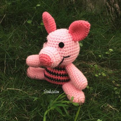 Piglet - Finished Handcrafted Handmade Crocheted..