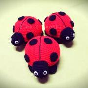 Lady Bug - Finished Handmade Amigurumi crochet doll Home decor birthday gift Baby shower toy (Price for 1)