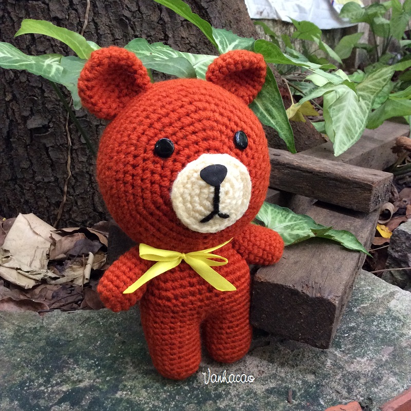 Brown Bear - Handmade Amigurumi crochet Teddy bear Home decor birthday gift Baby shower toy