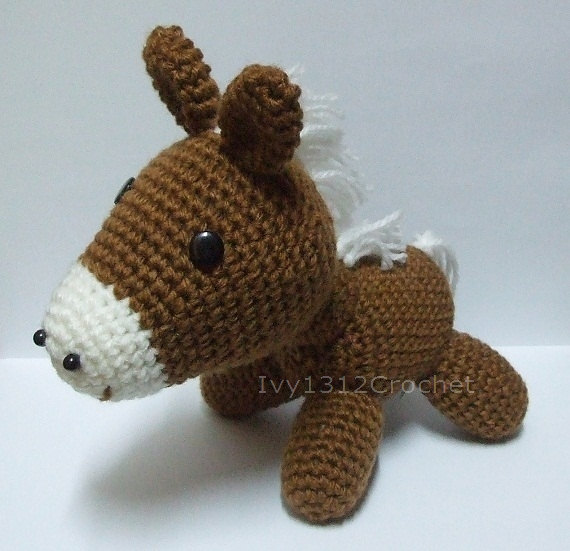 Brown Horse - Finished Handmade Amigurumi Crochet Doll Home Decor Birthday Gift Baby Shower Toy
