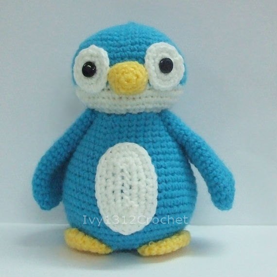 Blue Penguin - Finished Handmade Amigurumi Crochet Doll Home Decor Birthday Baby Shower Gift